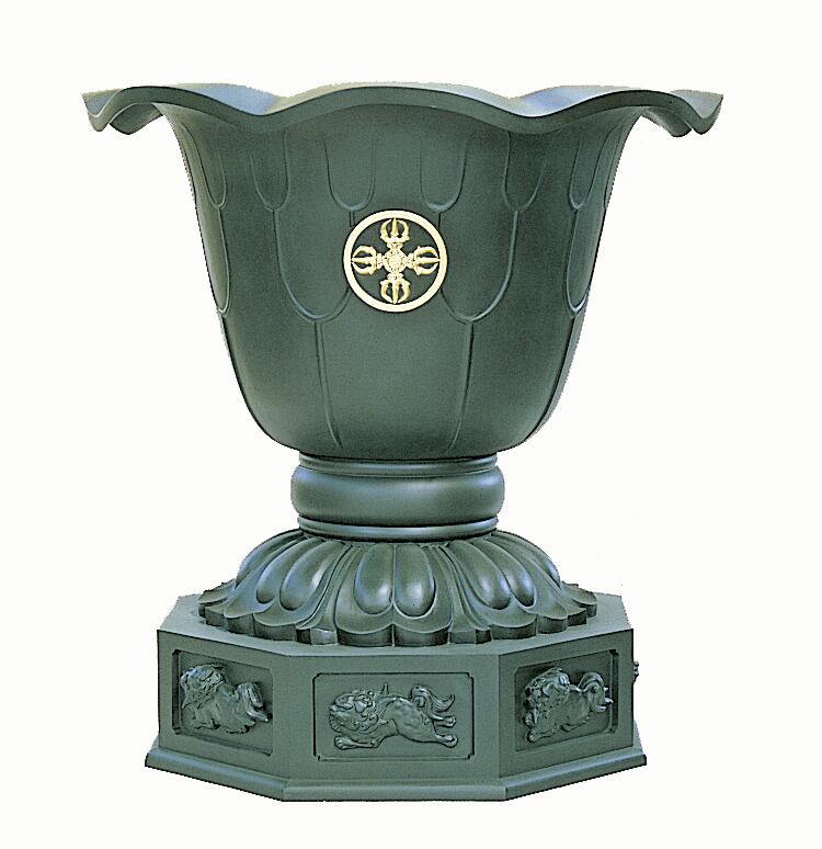 蓮型八角天水鉢 一対 4尺