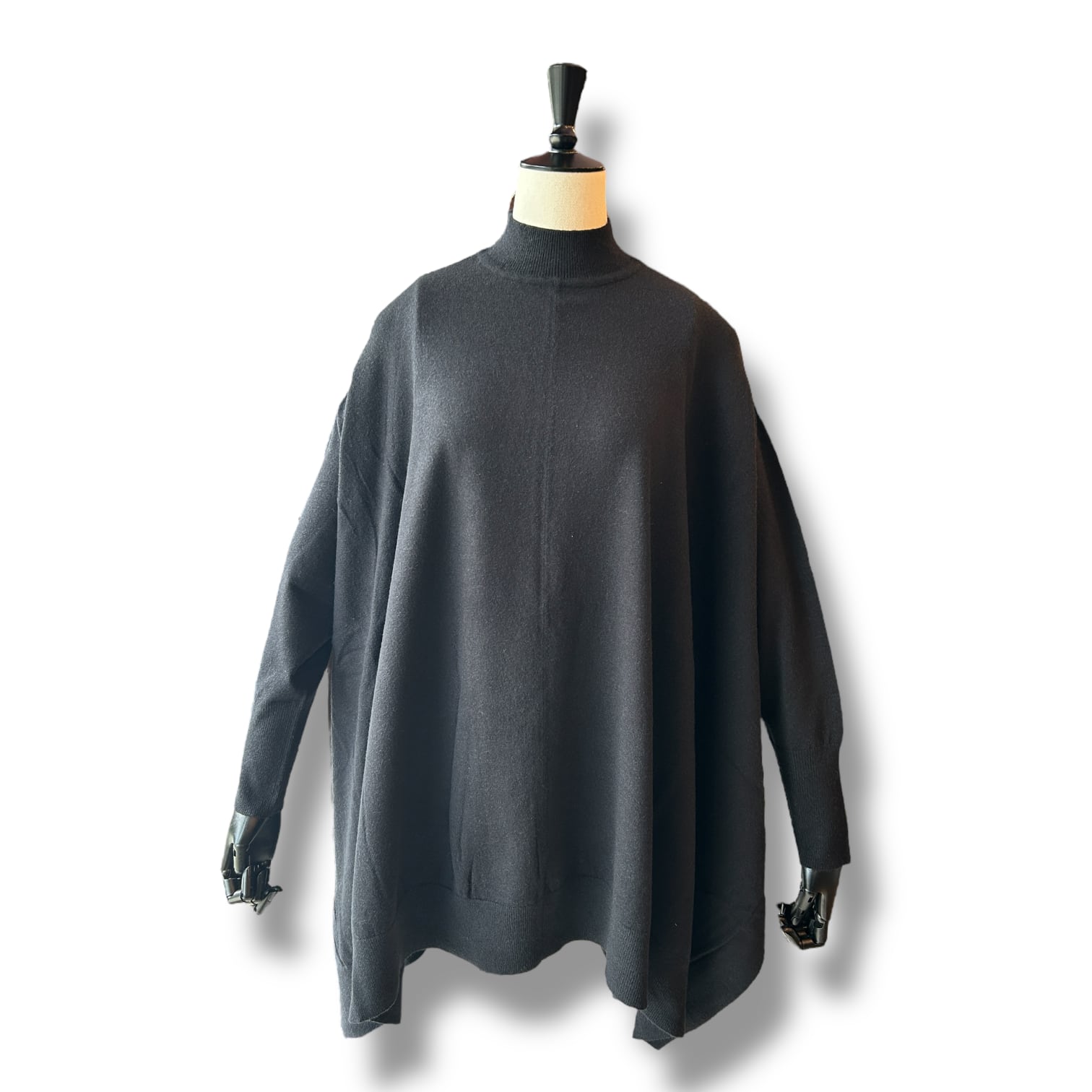 DOLMAN SLEEVE CHUNIC KNIT-Black【RILATO】ドルマンスリーブ チュニックニット リラ―ト