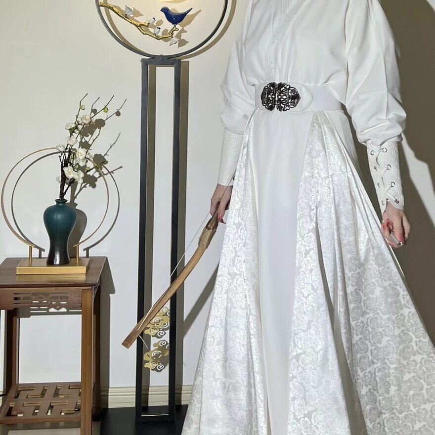 サブカル 服 地雷系 通販 上下セット シャツ ロングスカート スリット エレガント 民族風