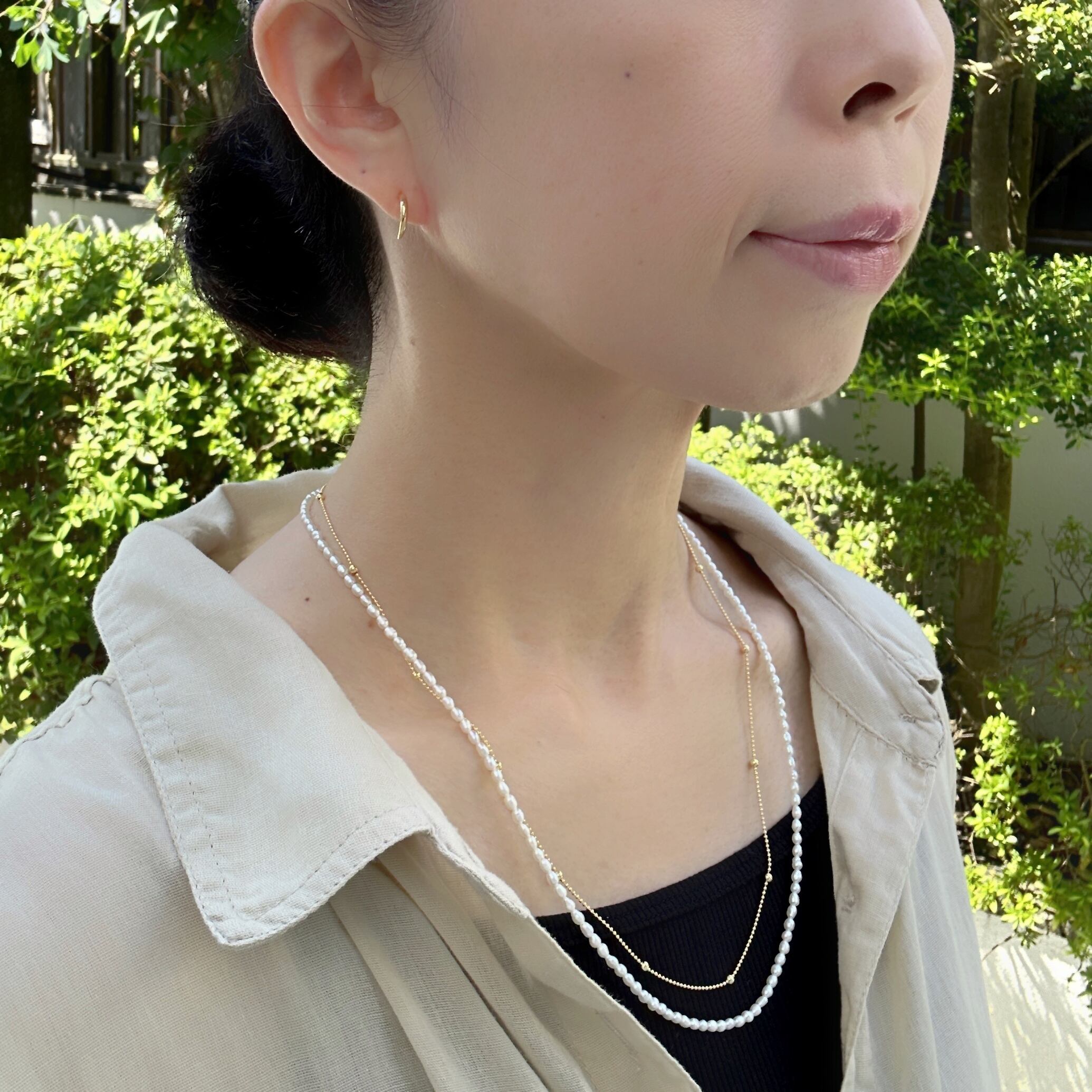 Gold Coating ハーフ フープ スタッドピアス 小さめピアス プチピアス