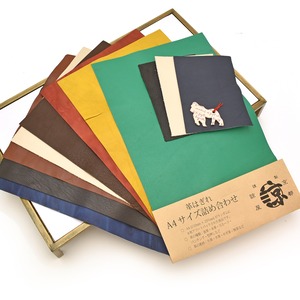 本革レザー・A4サイズ８枚セット+はがきサイズ３枚のおまけつき