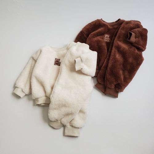 【即納・送料無料】fluffy bear set up〔もこもこ ベア セットアップ〕 oottbebe 【即納・送料無料】fluffy bear set up〔もこもこ ベア セットアップ〕 oottbebe
