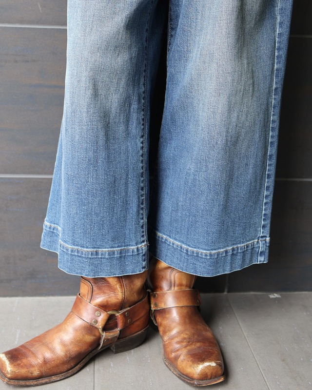 8/10th length wide denim pants