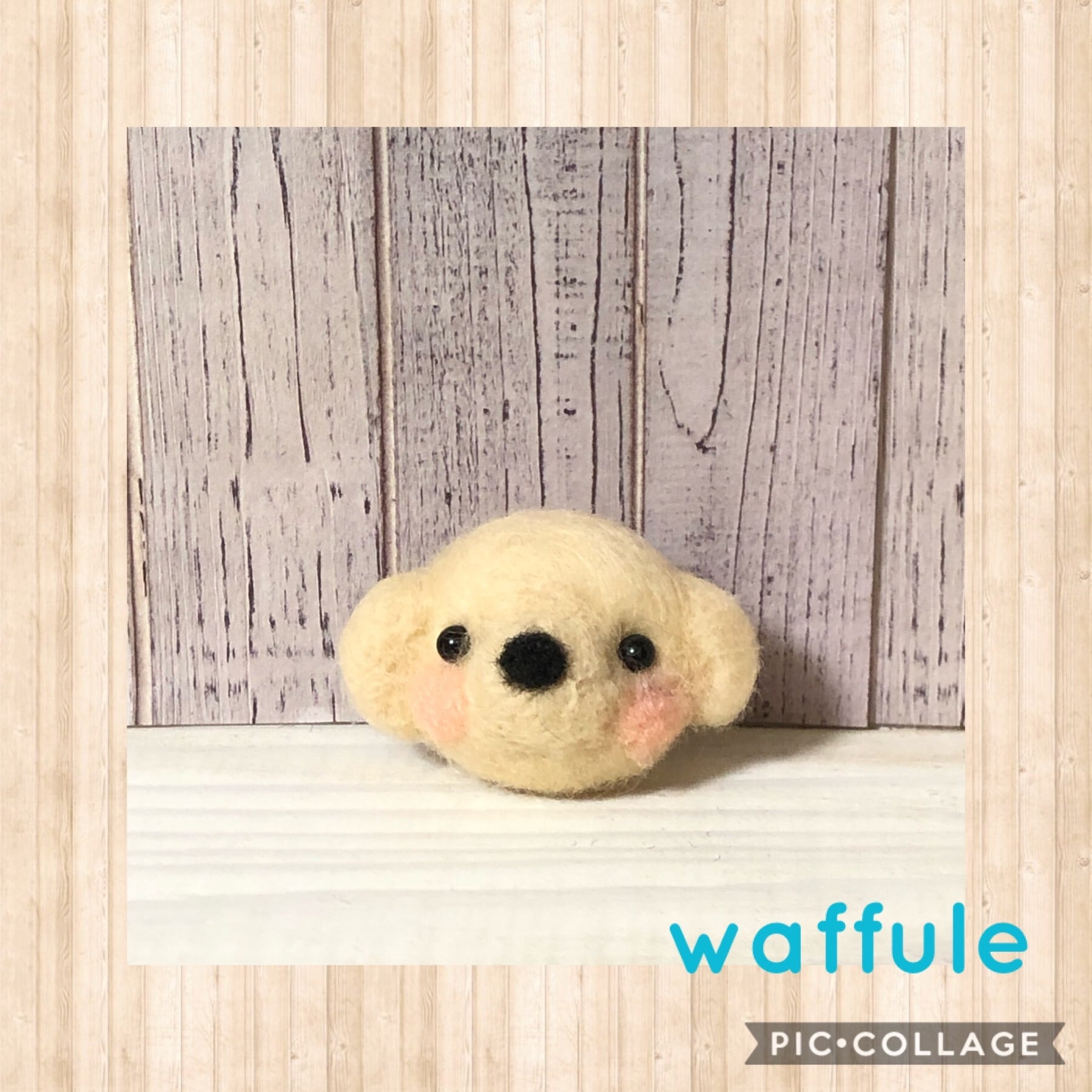羊毛フェルト クマさんマグネット(ブルー) | はんどめいど雑貨 waffule