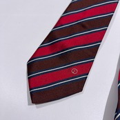 dunhill LONDON ダンヒル レジメンタル ネクタイ /レッド×ブラウン/イタリア製/ビンテージ/シルク