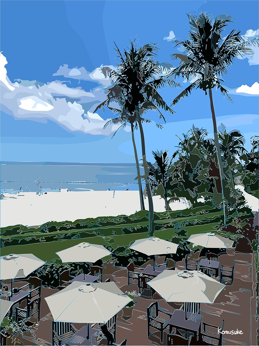 ◎01-052_onna-m-beach(komusuke graphic)