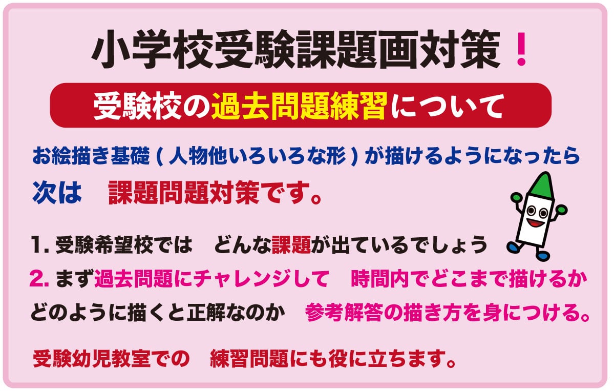 あきやまかぜさぶろうの 精華小学校 絵画過去問題 参考解答例と問題