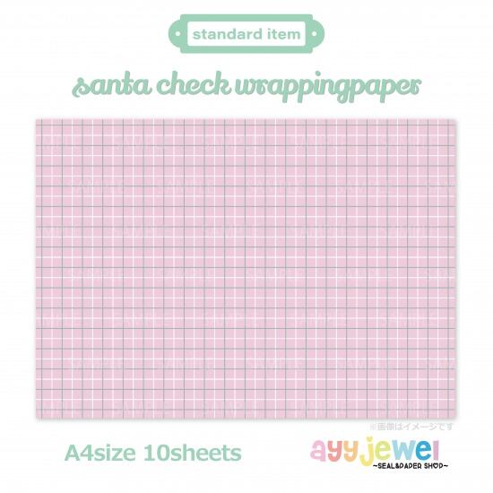 ラッピングペーパー166.santa check