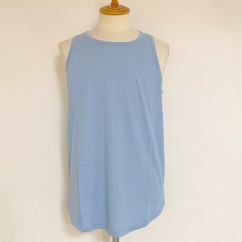 Long Length Tank Top(round model)　Blue