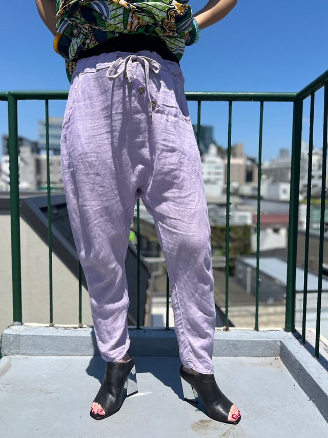 Vintage italy lavender linen Sarouel pants