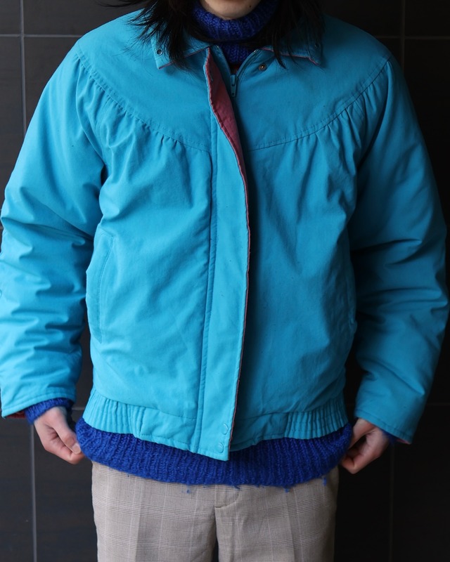 Fly front bicolor down jacket