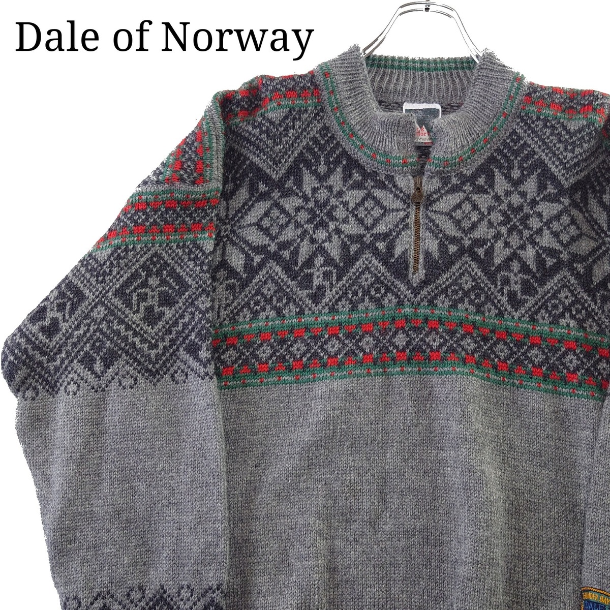 北欧】Dale of Norway ハーフジップ ノルディックセーター グレー 