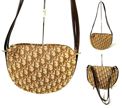 美品　レア　Christian Dior　クリスチャンディオール　トロッター ポシェット ショルダーバッグ　CDチャーム ロゴ　 ヴィンテージ　レザー