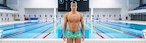 Delfina - Vintage Light Blue Squared swim trunk