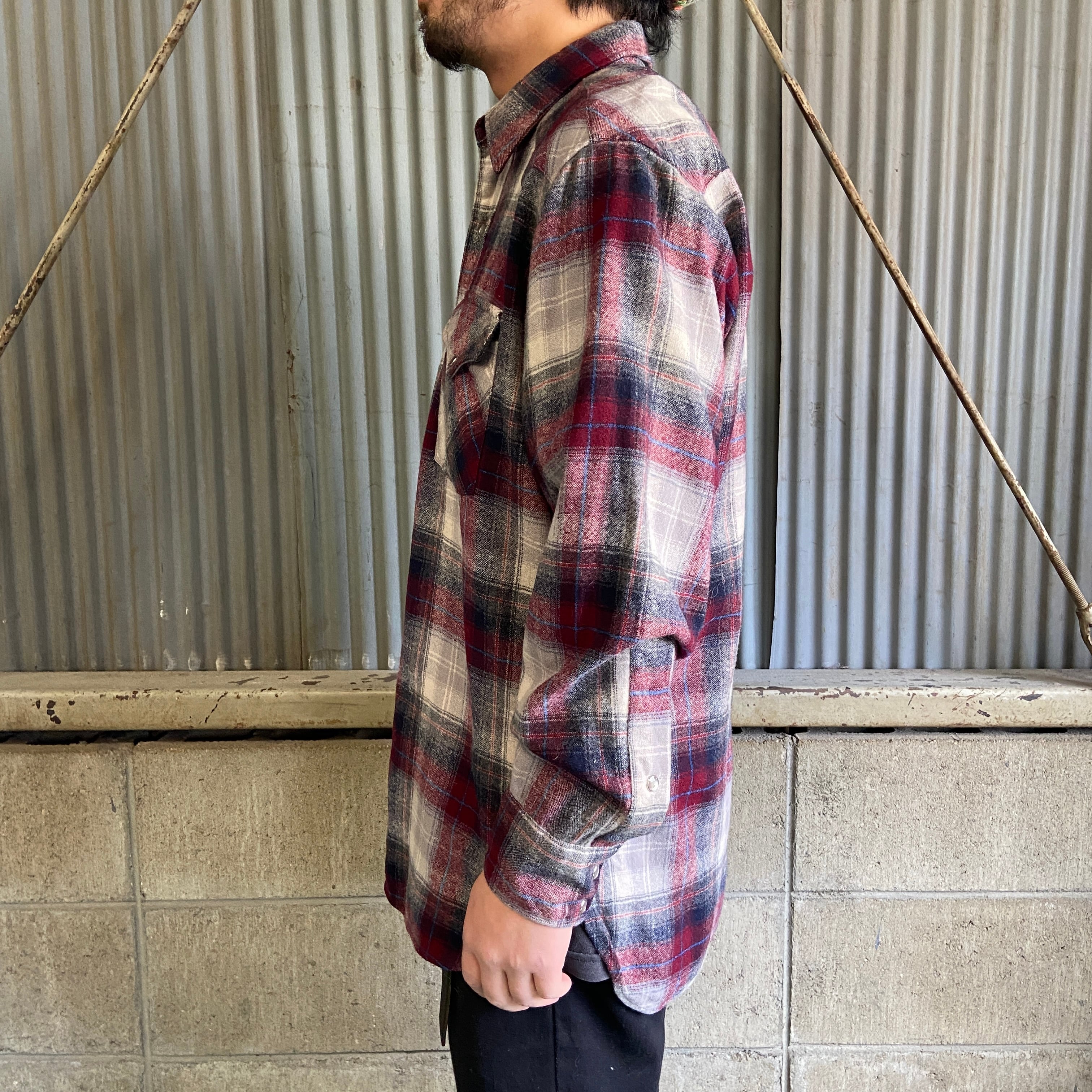 50s 60s PENDLETON ウールコート チェック ボア オンブレ