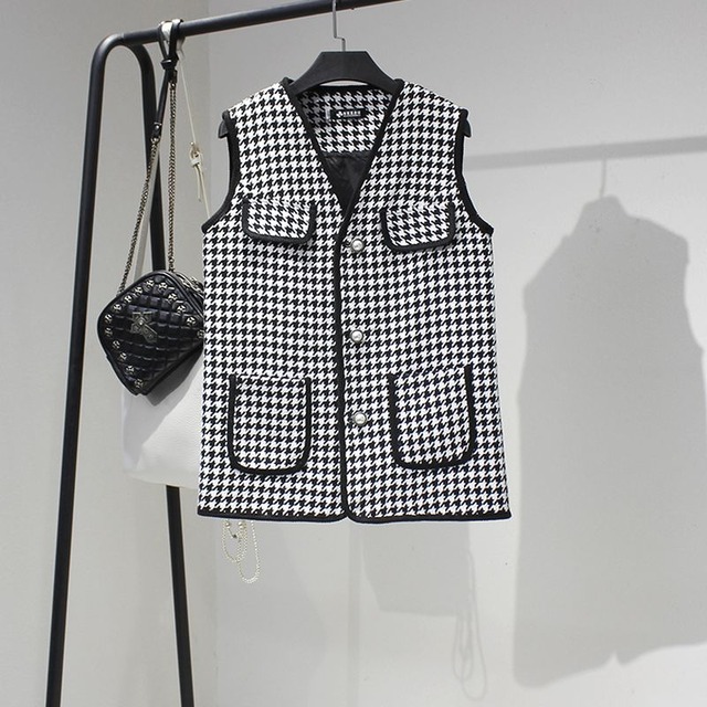 千鳥格子柄ベスト SU1349