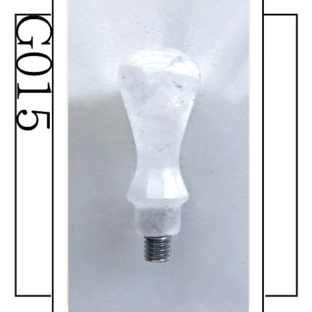 《オーダー品》【シーリンググリップ／封蝋柄】「G015／柄」＜鉱石製-水晶-＞取っ手、ハンドル、白、透明