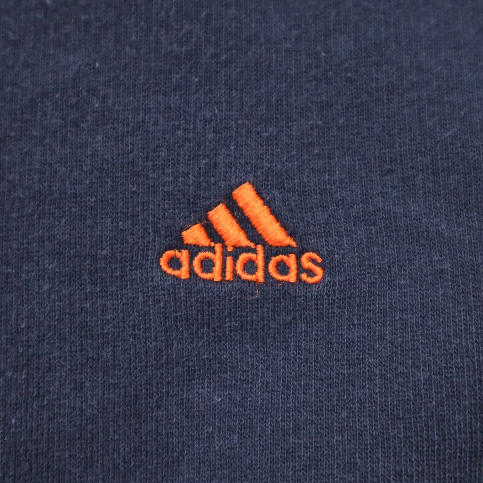 90s adidas Vネック ラグラン スウェット ロゴ刺繍 アディダス 古着