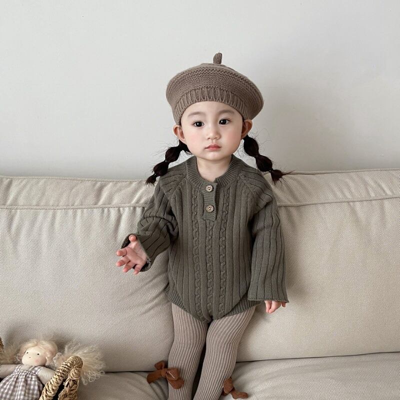 【BABY】韓国風 可愛いニットロンパース