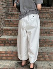 ハイウエスト 細見え カジュアルパンツ 