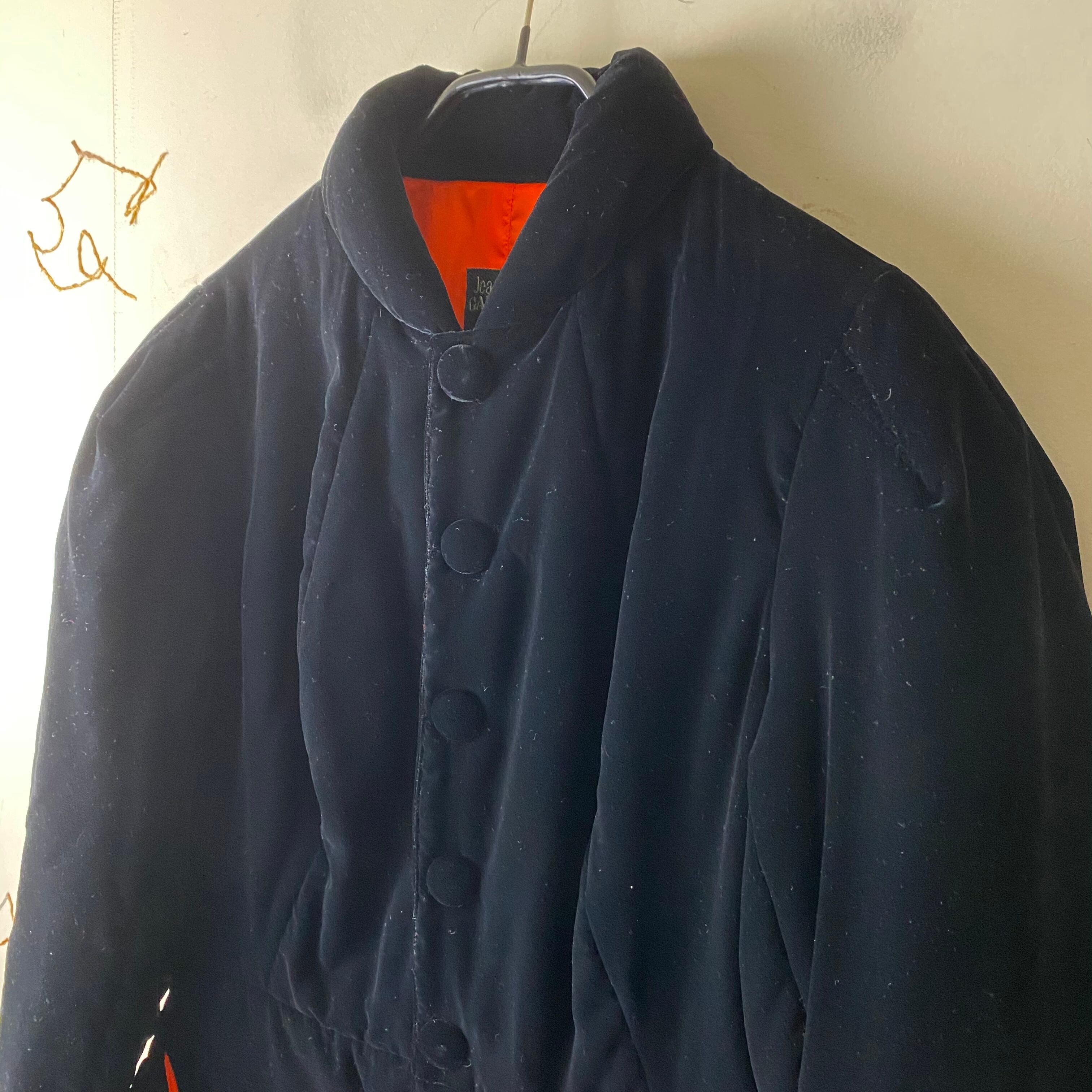 JEAN PAUL GAULTIER FEMME black velvet padding jacket | NOIR ONLINE