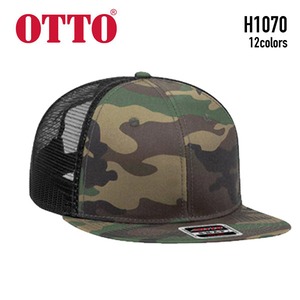 【OTTO】H1070 コットンツイルフラットバイザーメッシュキャップ (スナップバック)