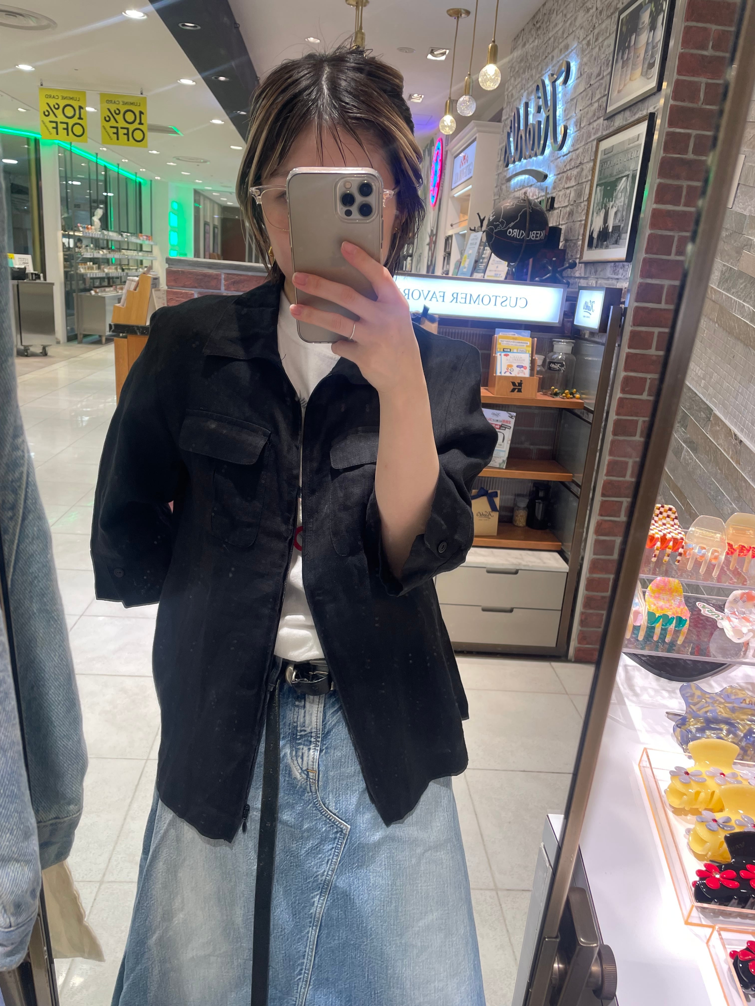 vintage Black zip shirt  jacket