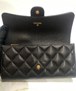 CHANEL シャネル 長財布 P0241-Y01864-C3906 ﾏﾄﾗｯｾ ｷｬﾋﾞｱｽｷﾝ