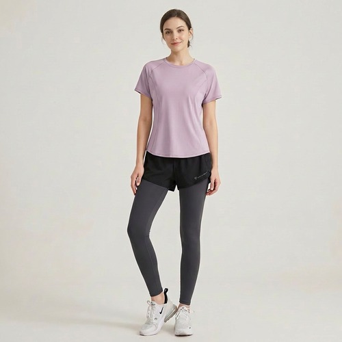 メッシュ切り替え フィットネスウェア ツーピース *8col* Y0086 画像