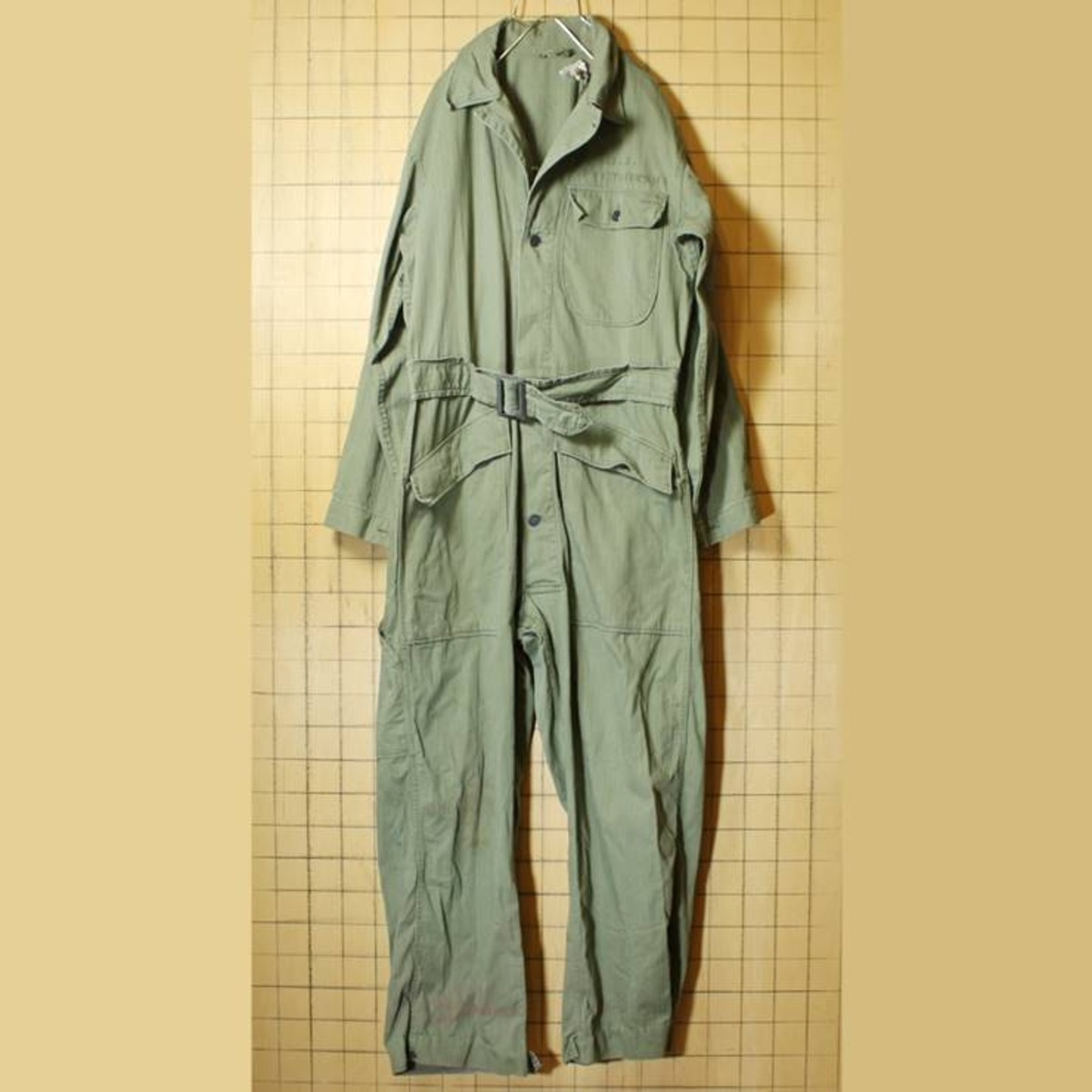 40s 50s U.S.ARMY ステンシル ヘリンボーンツイル オールインワン 