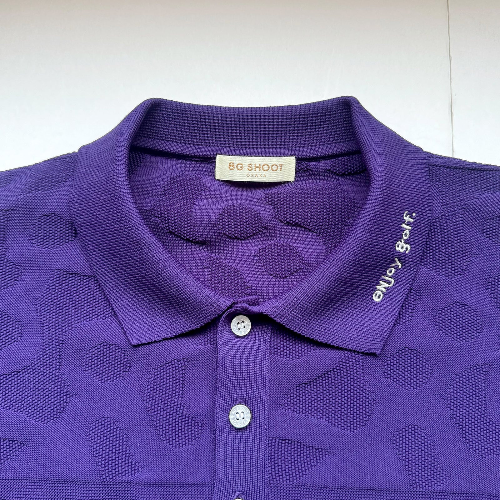 LOGO JACQUARD KNIT POLO -PURPLE- | 8G SHOOT WEBSTORE