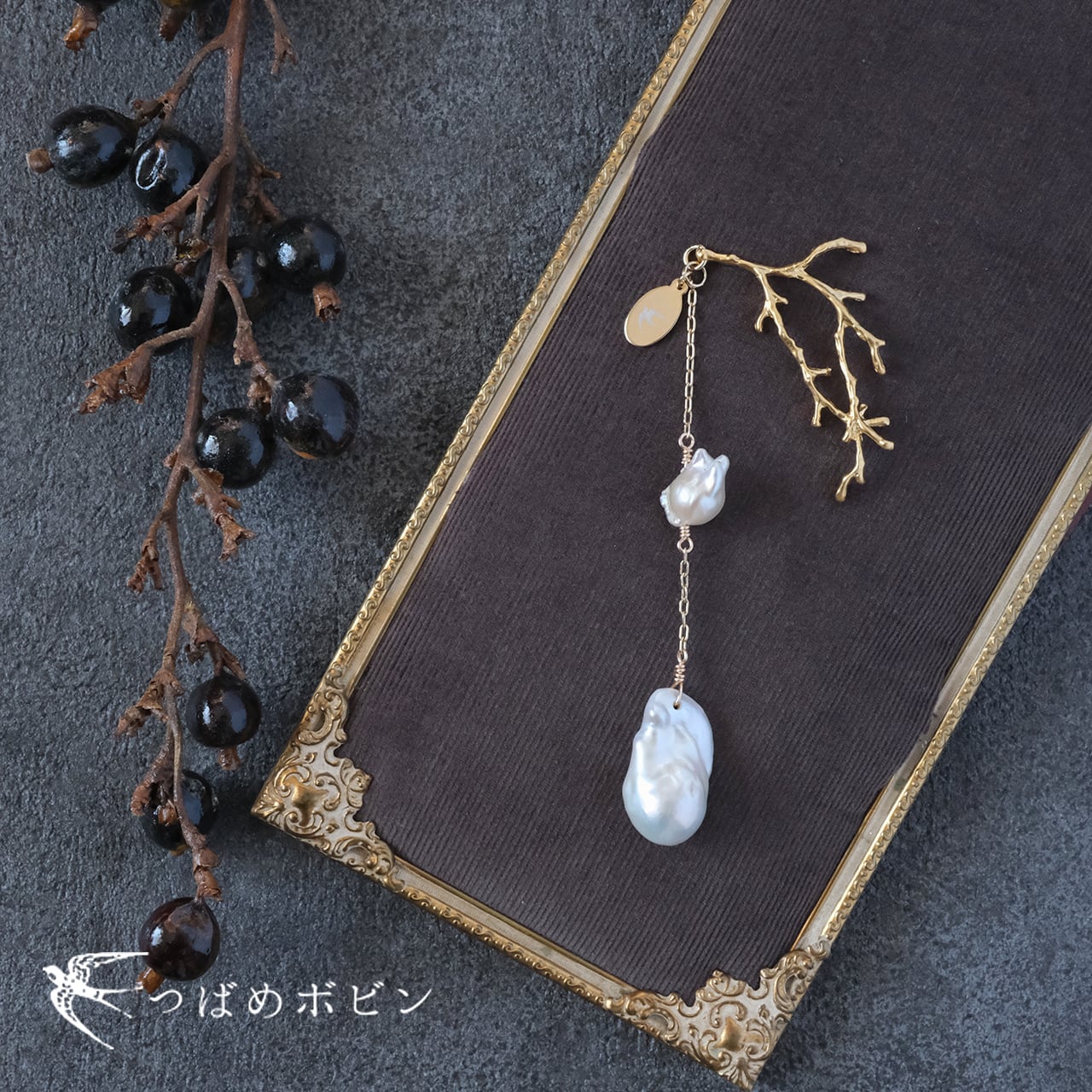 淡水パールの帯飾り《オイスター/B》