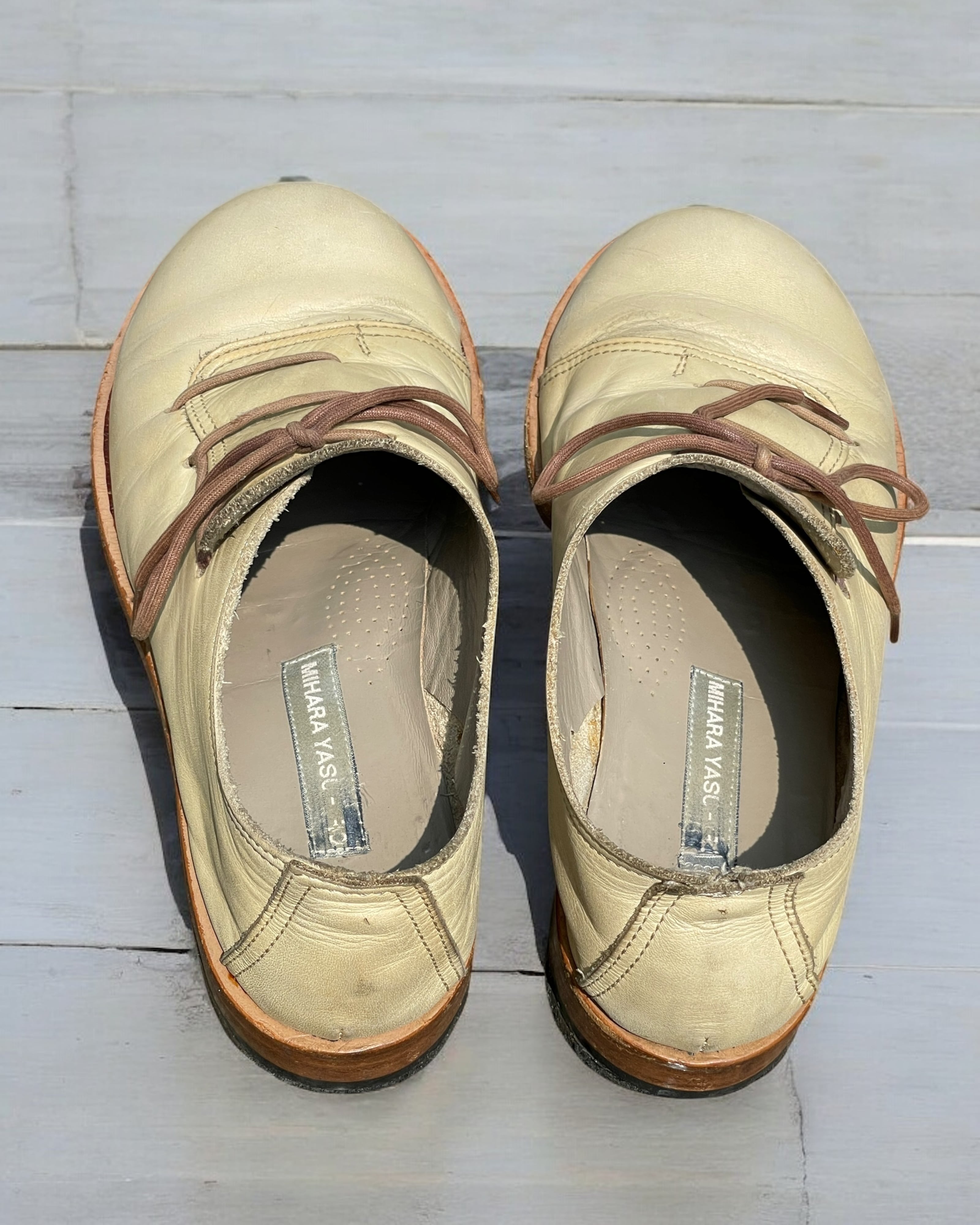 Mihara Yasuhiro 90-00s Crepe Sole Leather Derby Shoes | Atelier Accord