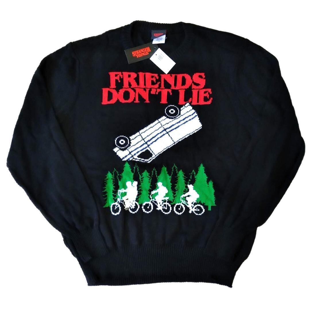 ストレンジャーシングス 薄手ニット 2XL 黒 新品 セーター イレブン