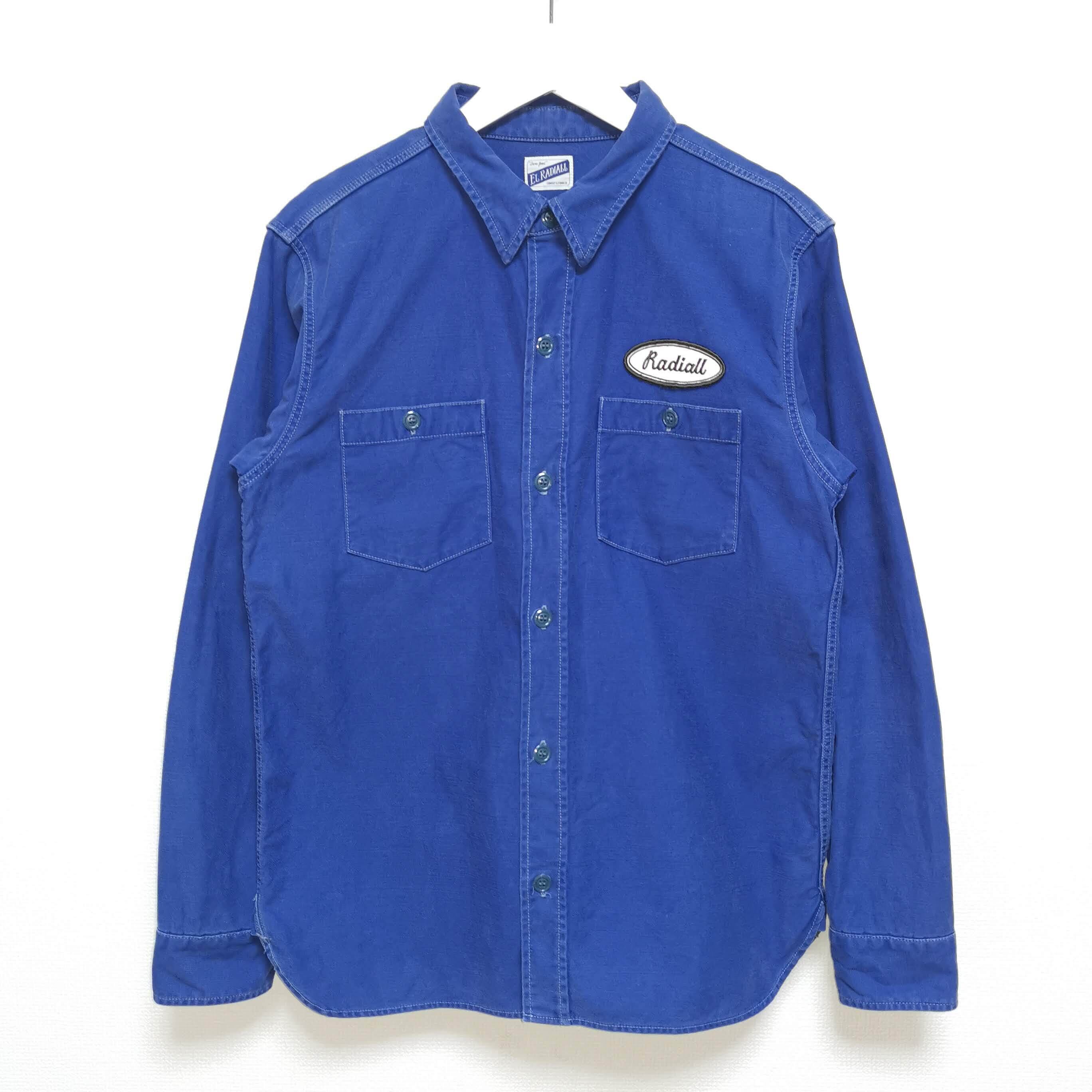 送料無料 M ラディアル RADIALL 長袖 ワークシャツ WORK SHIRT 青 