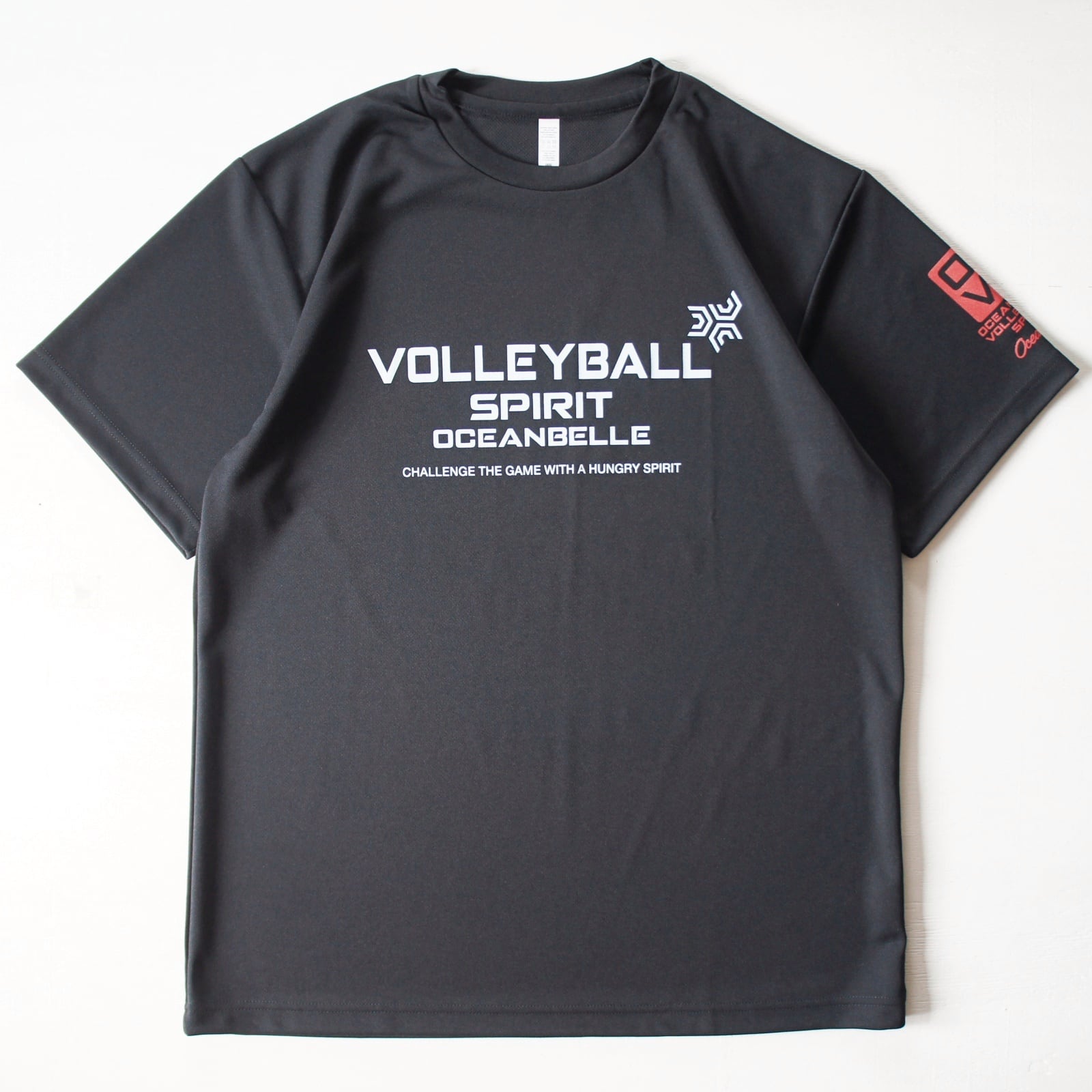ドライTシャツ VolleyBall SPIRIT by OCEANBELLE（ブラック×ブルー