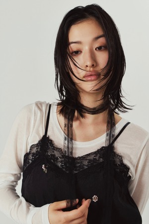 Lace Cami Dress / BLACK