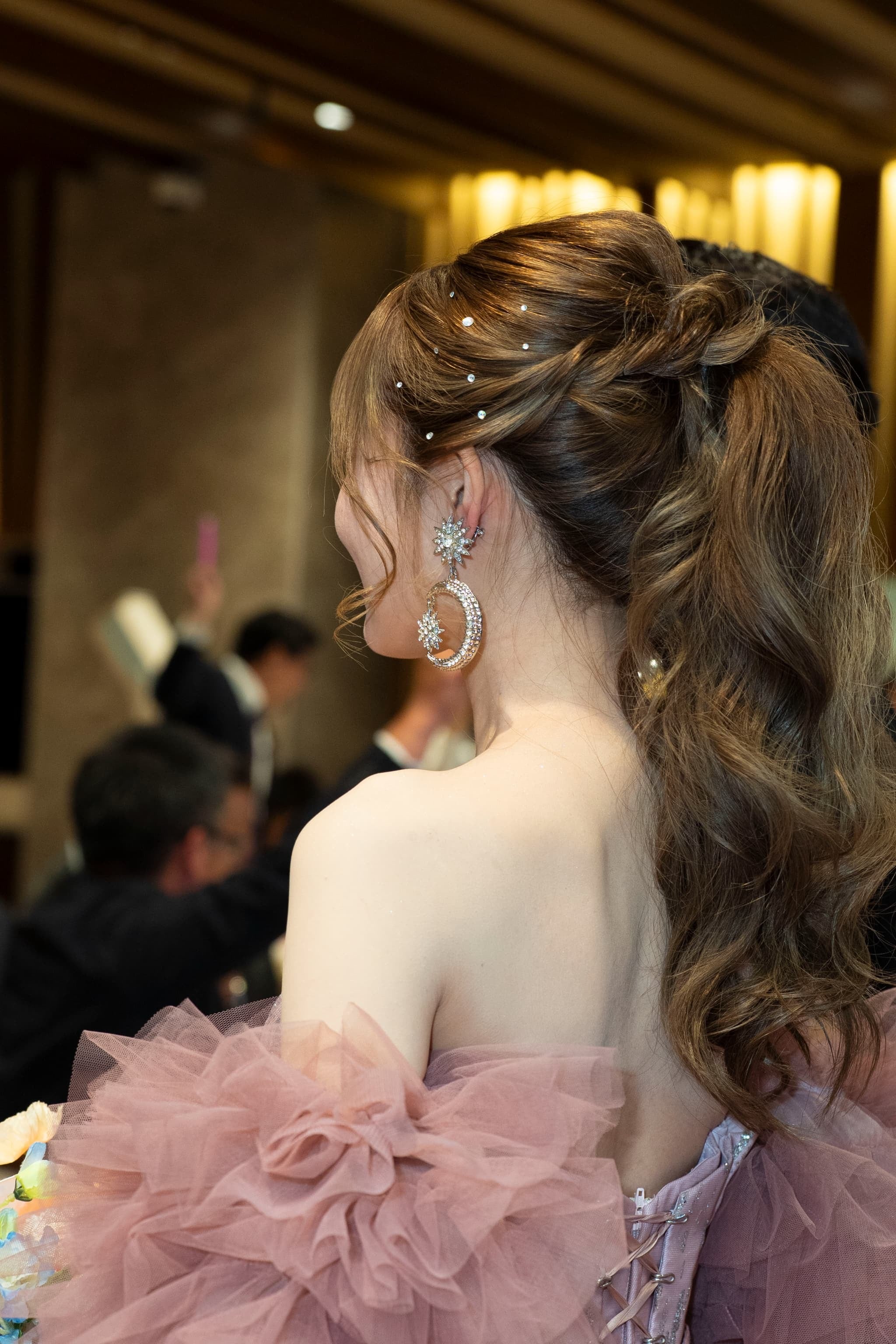 ピアス イヤリング | ジルコニア | 星&月モチーフ | シルバー | (BC