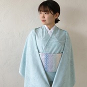 hannari〜瓶覗〜本墨流し柄〜洗えるきもの（シルジェリー）〜