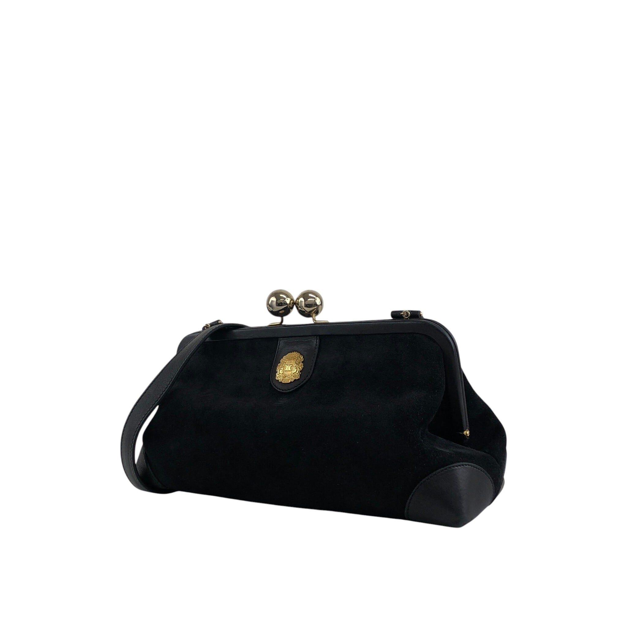 CELINE セリーヌ ショルダーバッグ ブラック トリオンフ スウェード