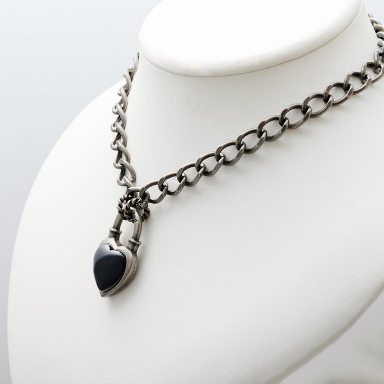 Never End® Chain Choker/Necklace Silver/Black #1755 ネバー Never End® Chain Choker/Necklace Silver/Black #1755 ネバー