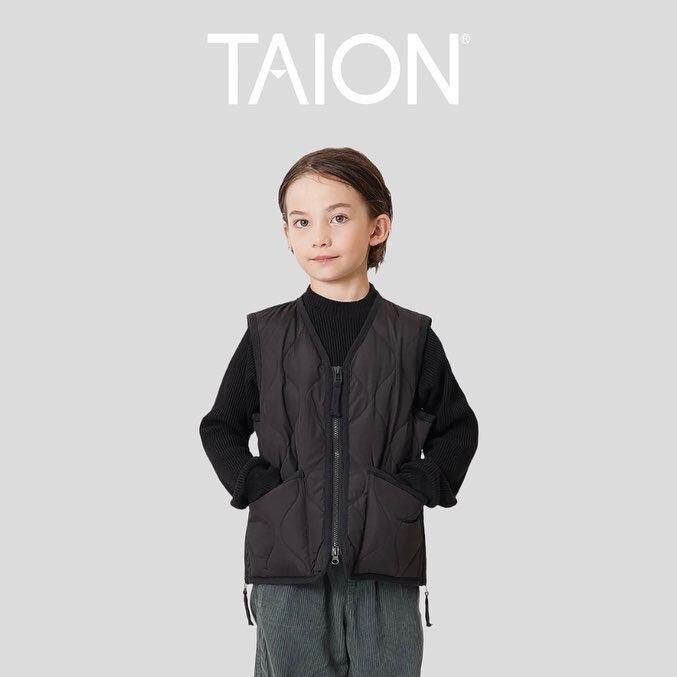 【UNISEX】TAION ミリタリー Vネックジップ ダウンベスト