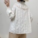 2色/ビッグレースハイネックブラウス ・12292