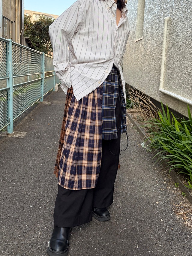 check wrap skirt