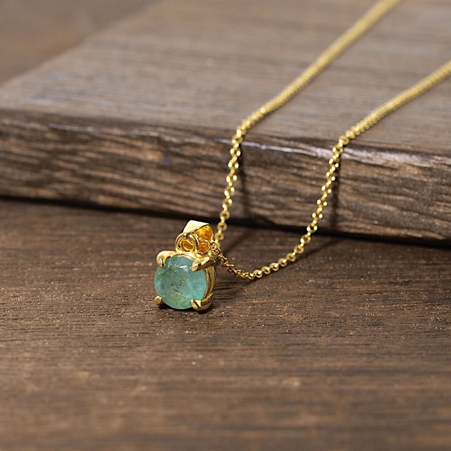 【一点物】グランディディエライト爪留めネックレス（K18GP）No.4