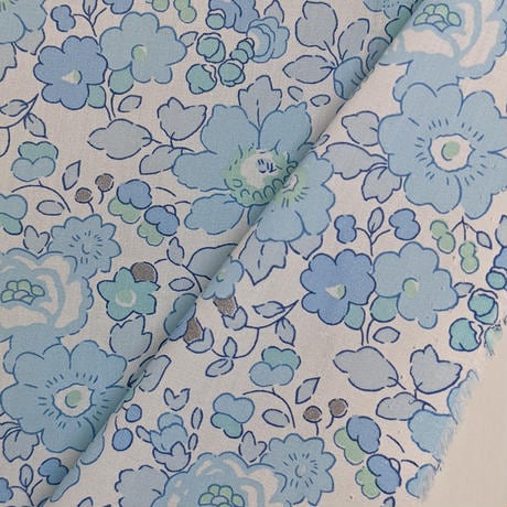 ◆輸入　リバティ　LIBERTY　タナローン　Betsy Metallic Blue★　ベッツィ　メタリック　ブルー　約130×50cm |  HONEY HONEY FABRIC powered by BASE