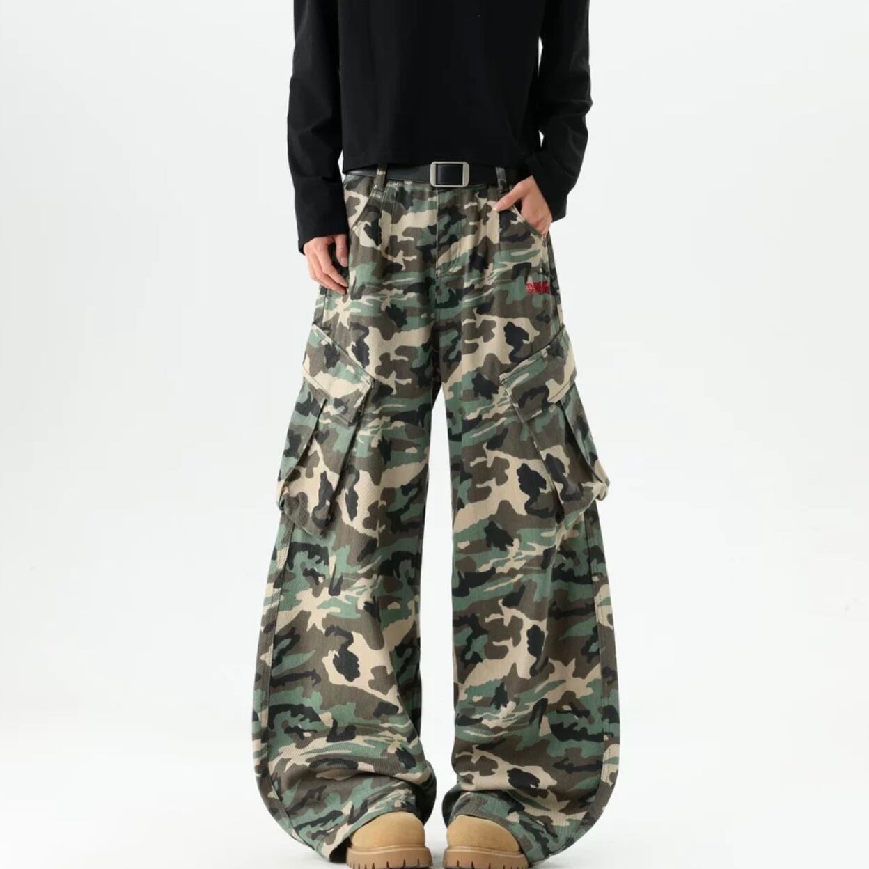 迷彩柄 ワイド カーゴ フルレングス パンツ M00019 | motico