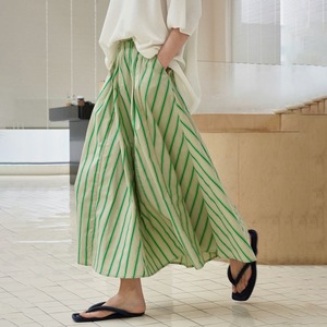 striped a-line long skirt 12375