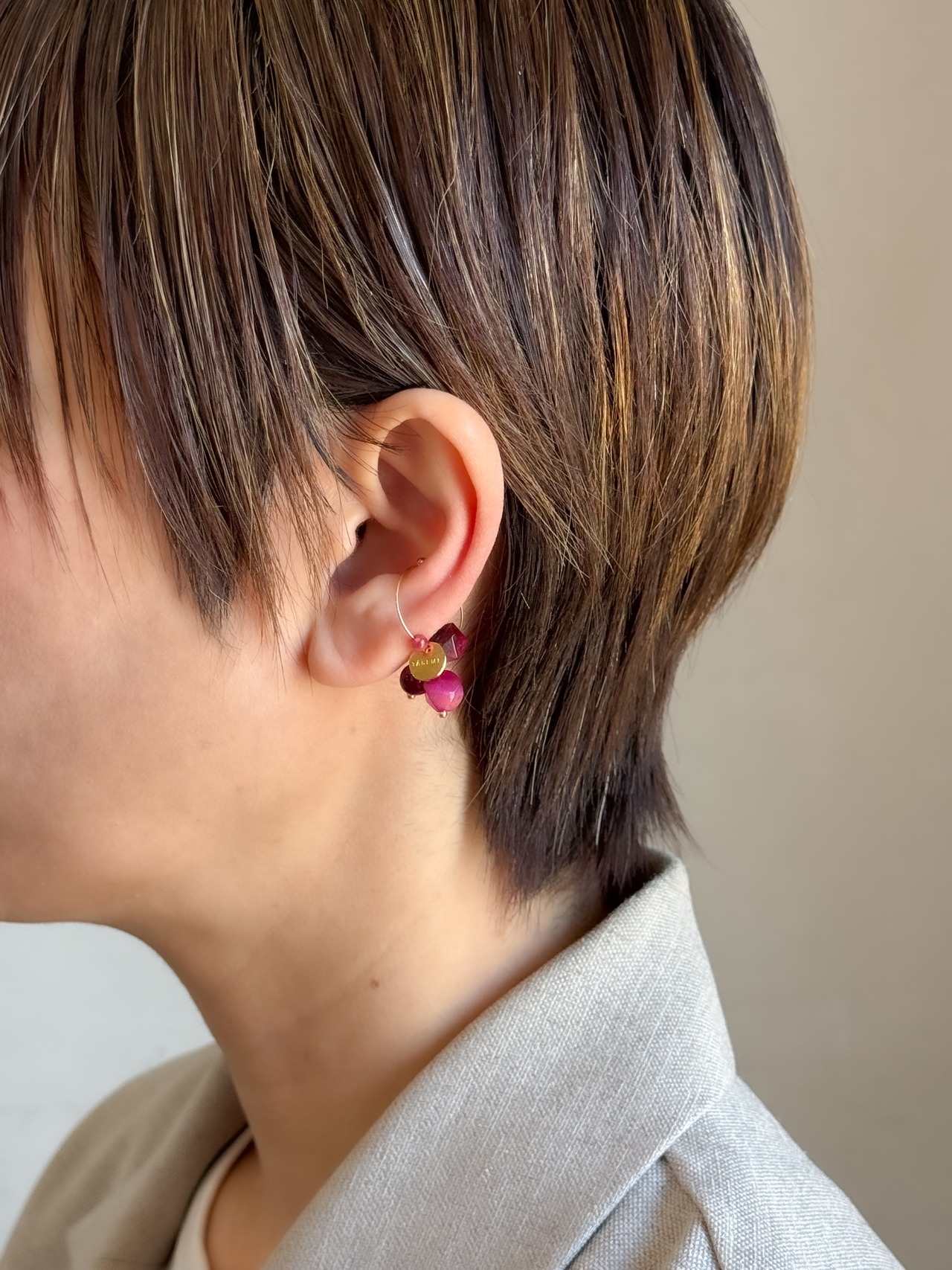 感動イヤーカフ/ ピンク(simple)