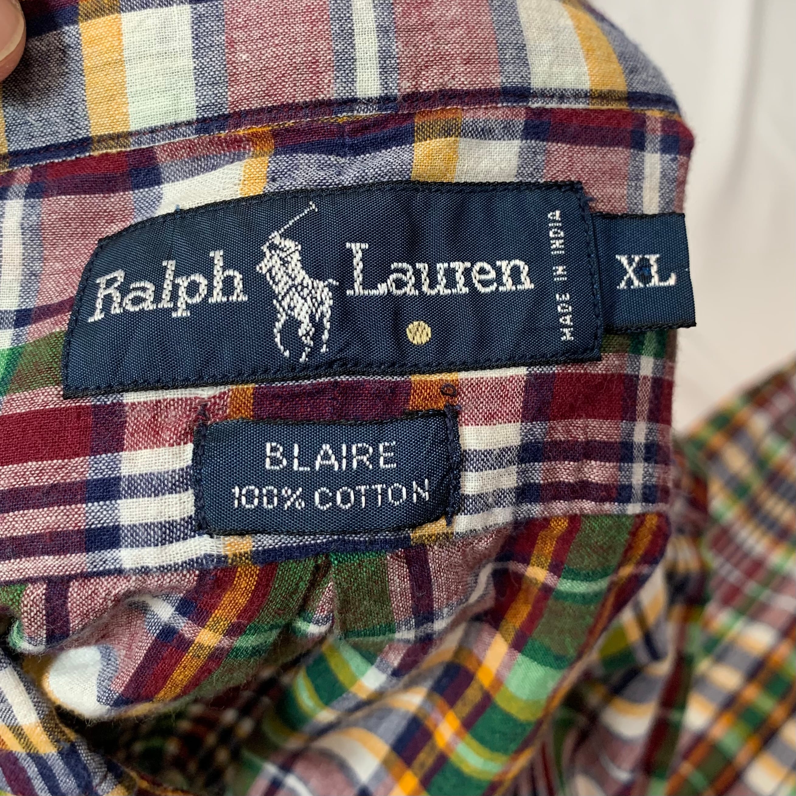 vintage old 90s 00s Ralph Lauren Check B.D Shirt BLAIRE ラルフ